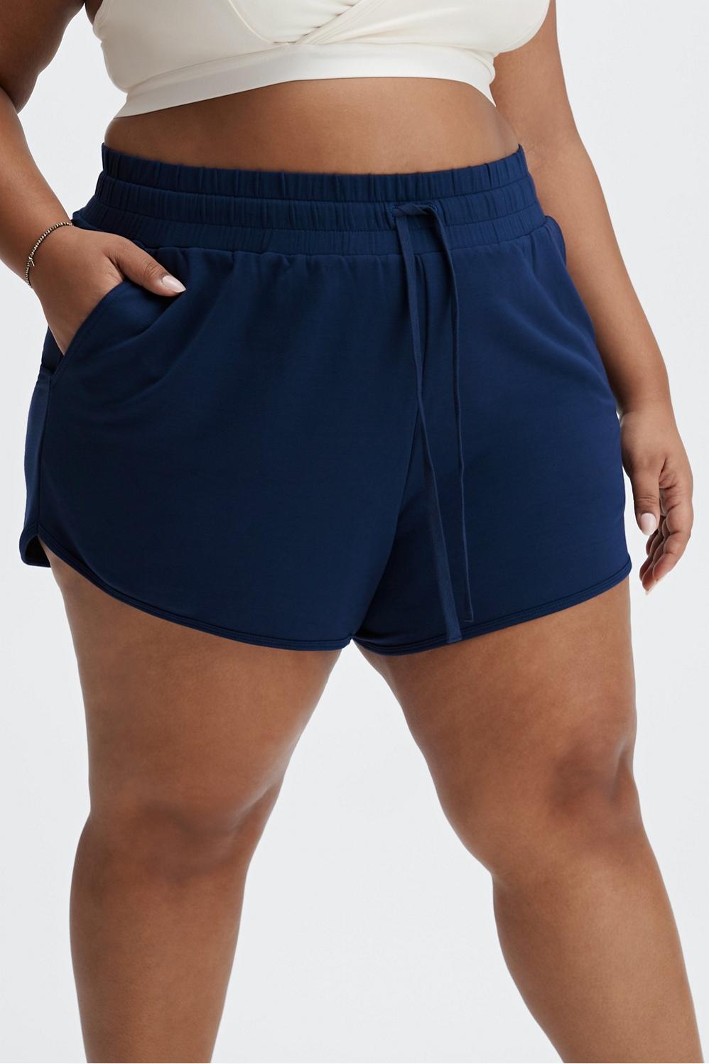 Fabletics Lounge Luxe Terry Sweatshort Womens Deep Navy Size L Product Image