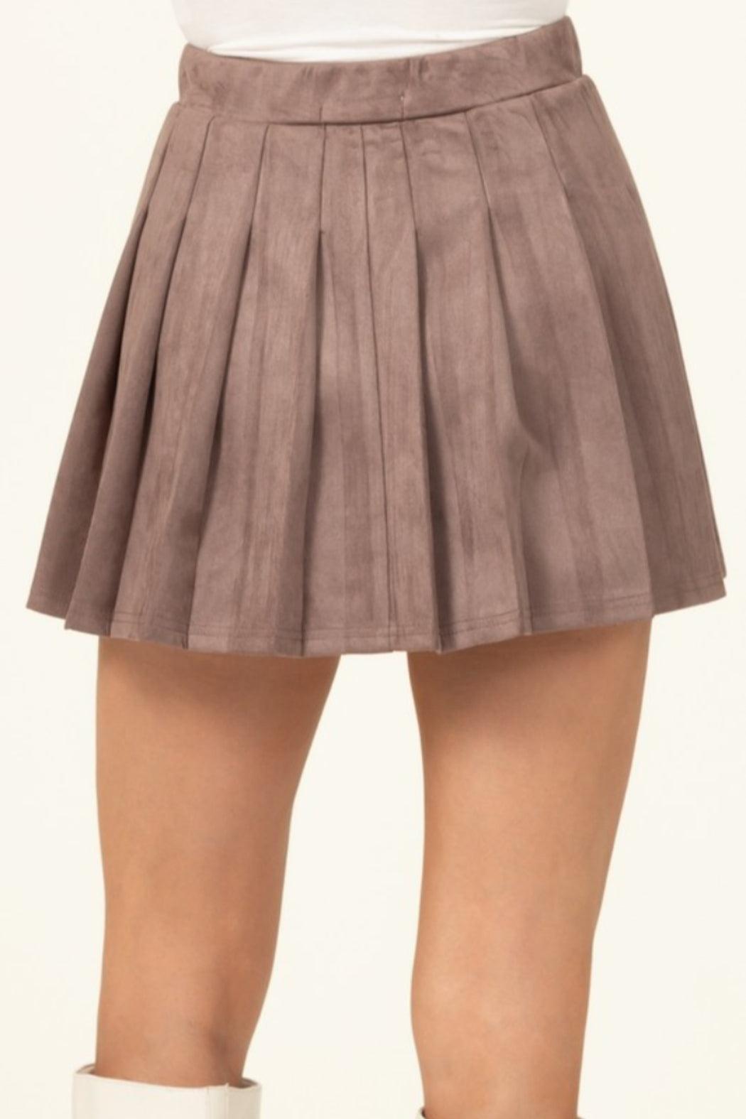 LOVE POEM FAUX SUEDE TENNIS SKIRT Female Product Image