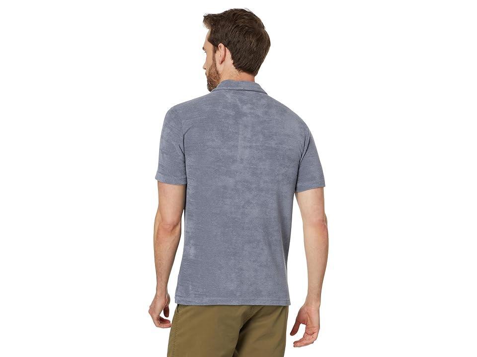 Faherty Cabana Towel Terry Surf Stripe Polo (Stormy Sky) Men's Short Sleeve Knit Product Image