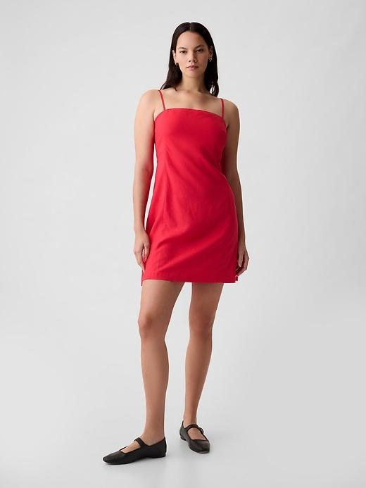 Linen-Blend Mini Dress Product Image