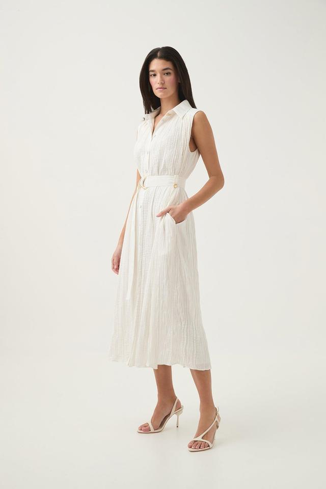 Risen Crushed Pleat Midi Dress Product Image