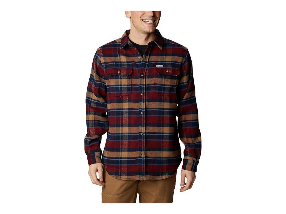 Columbia Deschutes River Heavyweight Flannel (Collegiate Navy Large Multi Check) Men's Long Sleeve Button Up Product Image