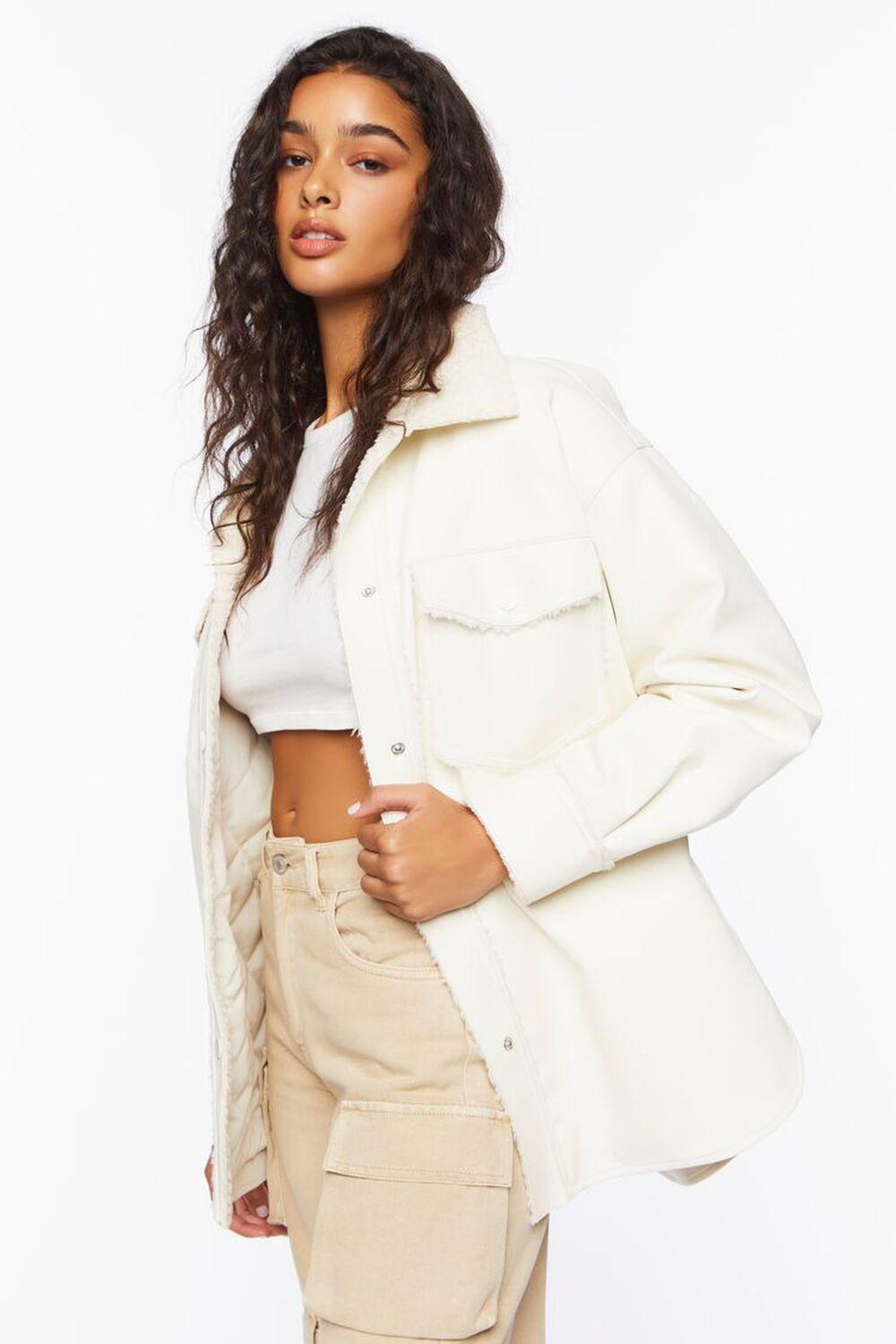 Faux Leather & Faux Shearling Jacket | Forever 21 Product Image