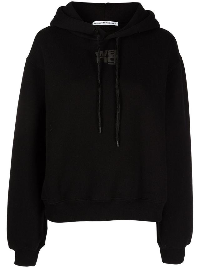 rubberised logo cotton hoodie Product Image