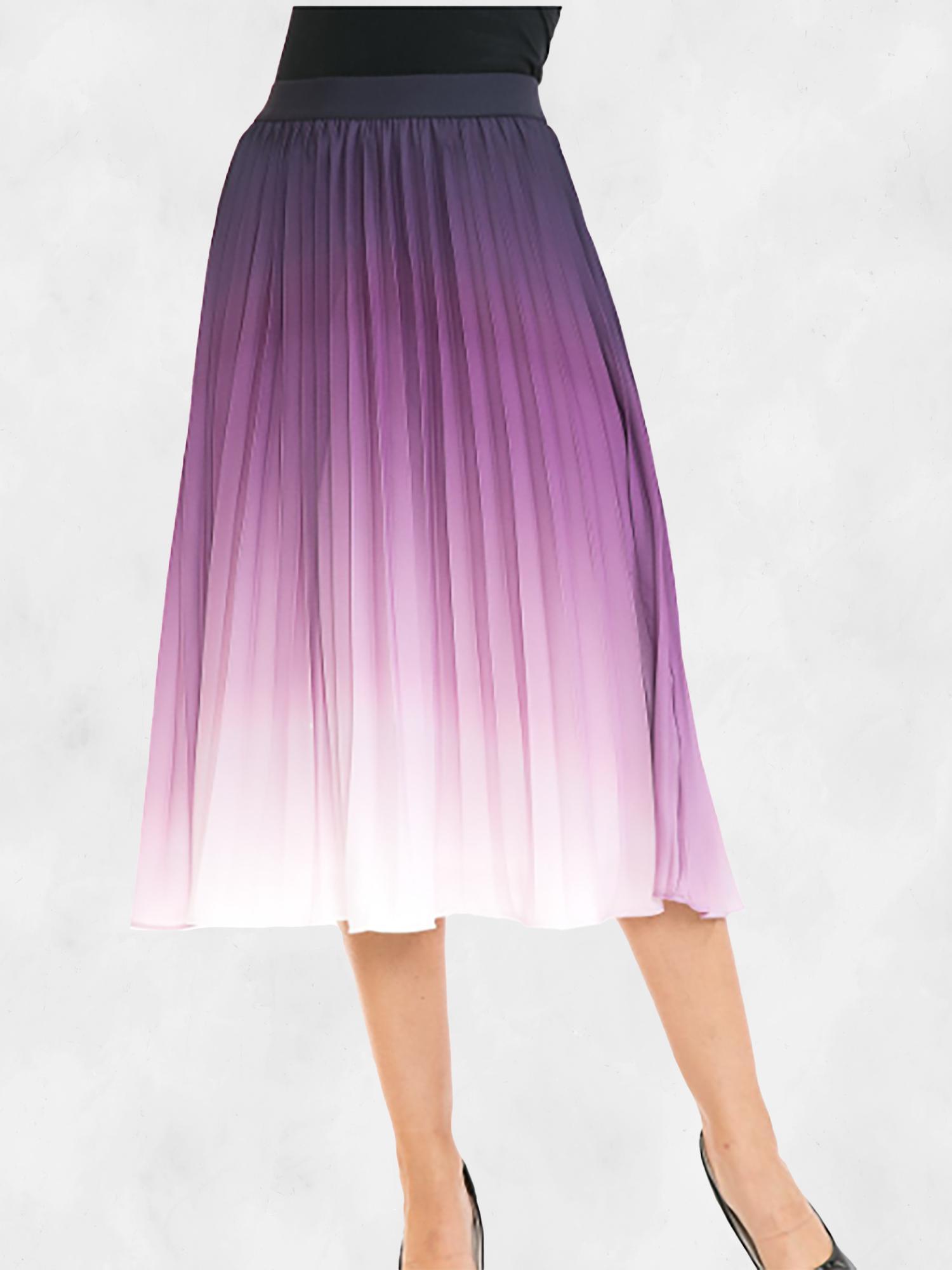 ANNVA USA High Waist Pleated A-line Swing Skirt Product Image