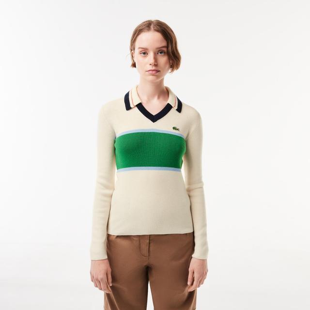 French Made Contrast Polo Neck Sweater Product Image