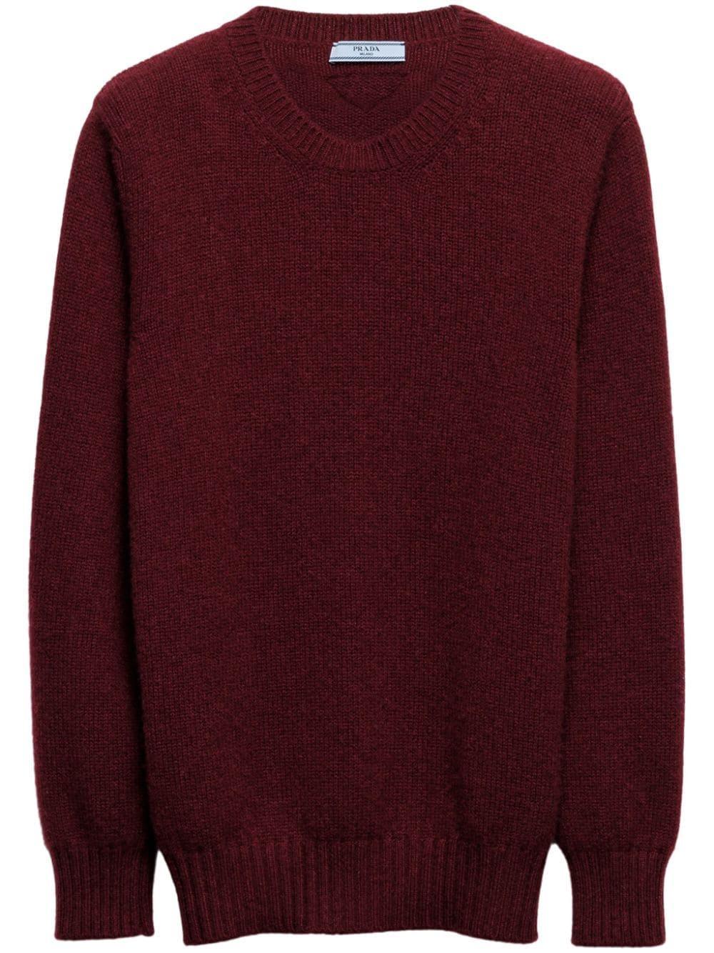 Crew-neck Cashmere-wool Jumper In F0399 Amaranto Product Image