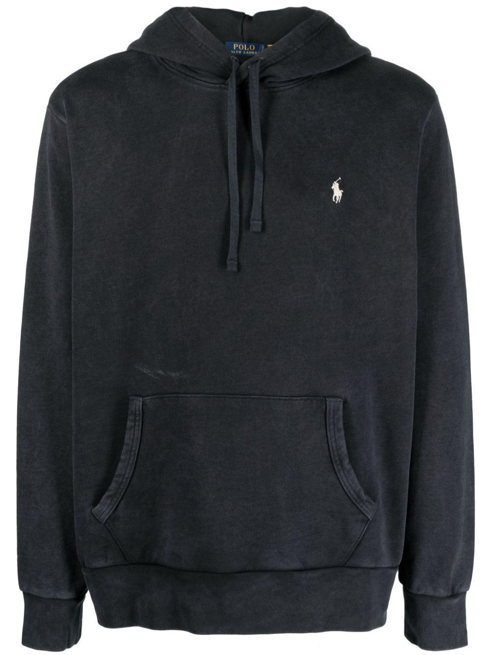 POLO RALPH LAUREN Polo Pony Cotton Hoodie In Black Product Image