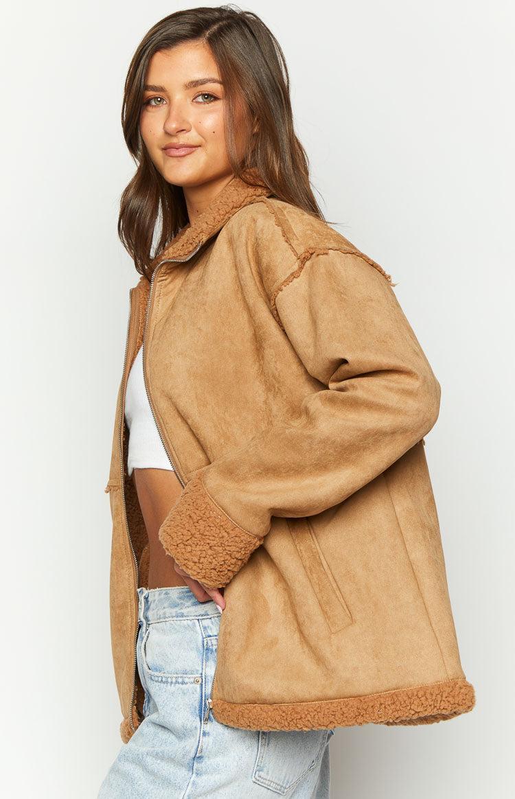 Willow Brown Suede Fur Jacket Product Image