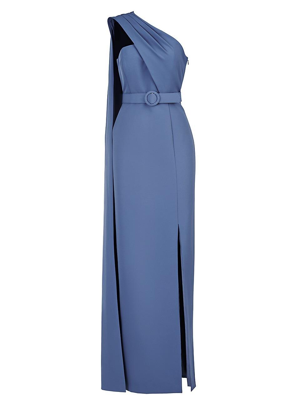 Kay Unger Bowie One-Shoulder Belted Gown Product Image