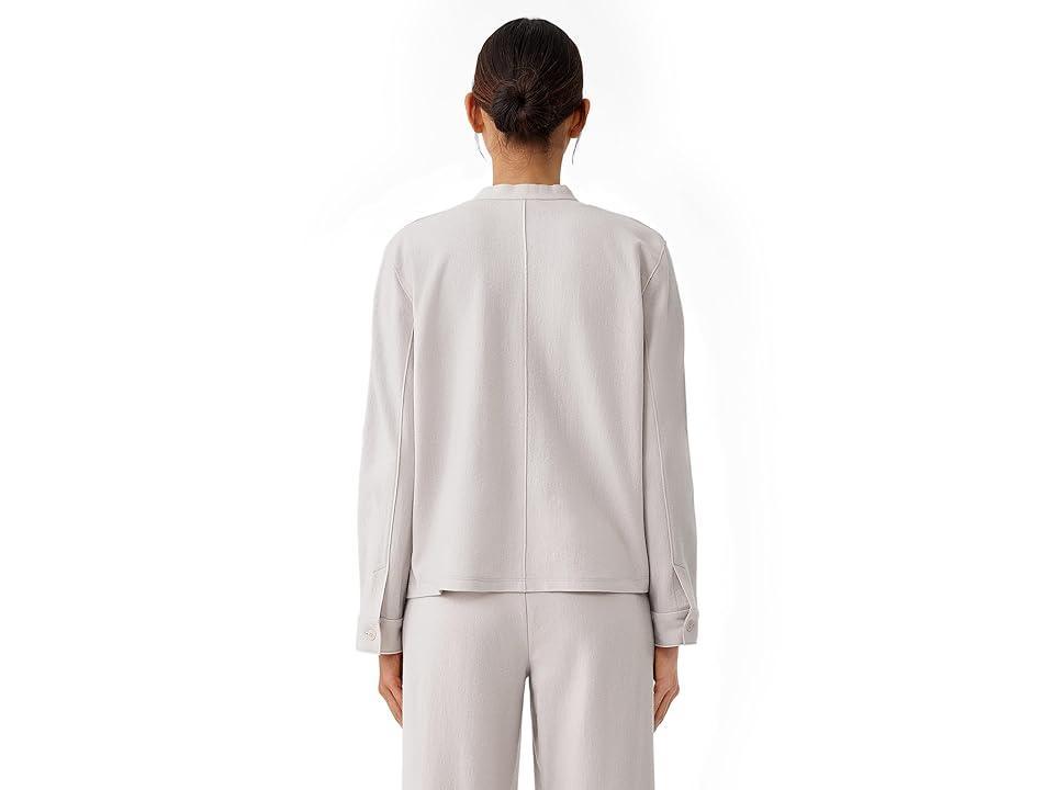 Eileen Fisher Mandarin Collar Jacket (Chalk) Women's Coat Product Image