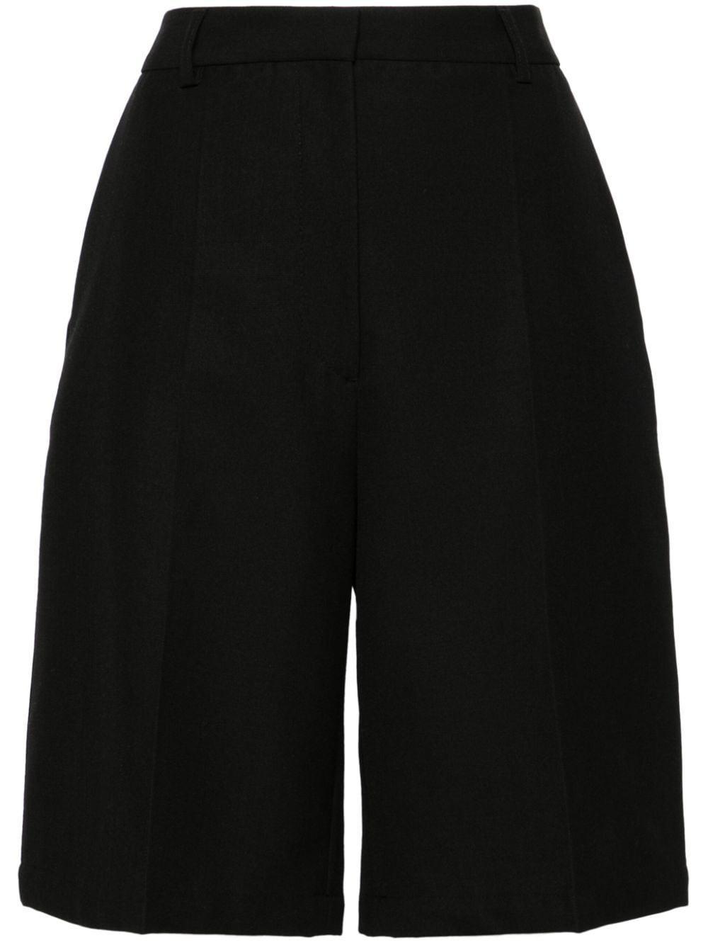 Knee-length Tailored Shorts In Black Product Image