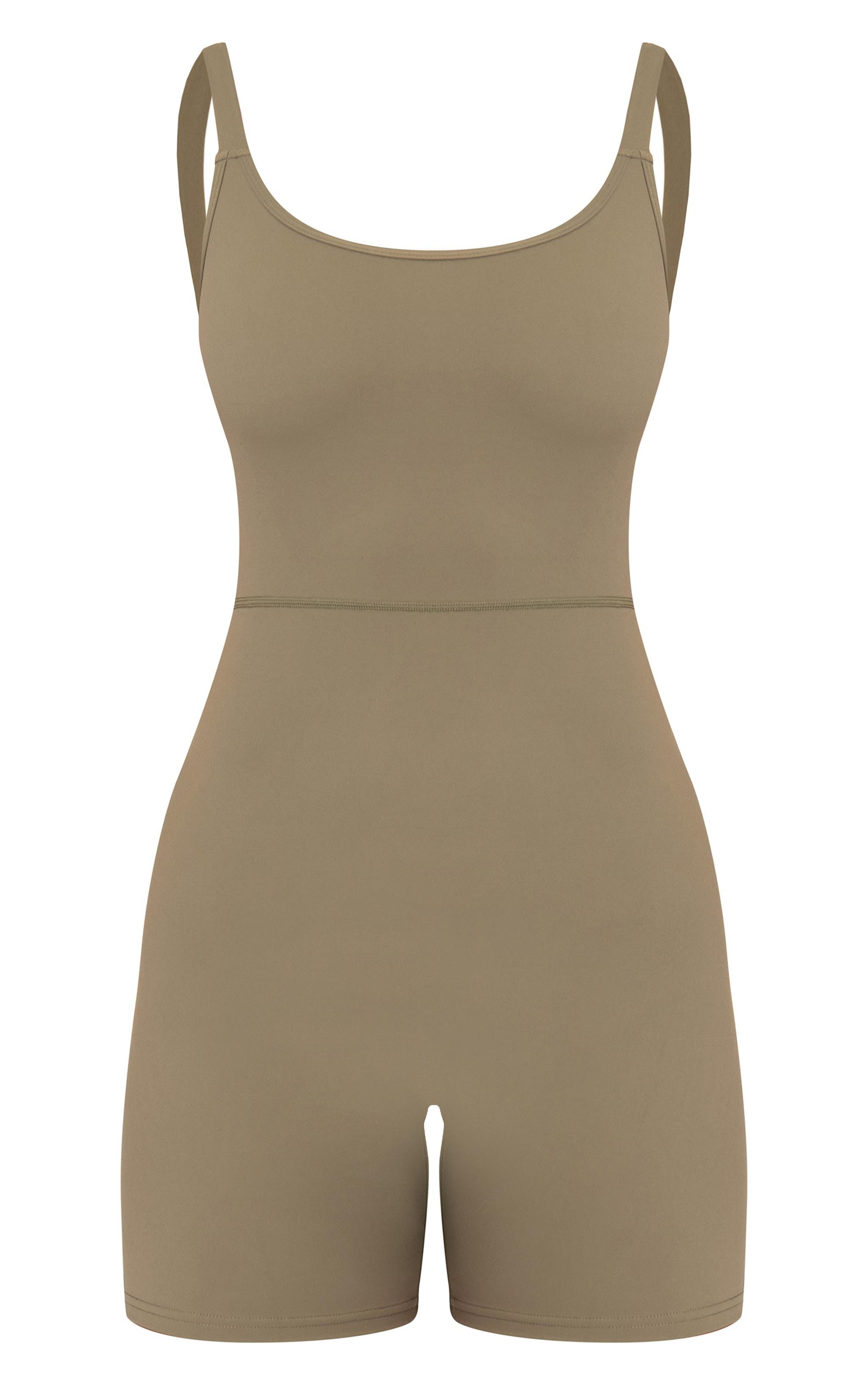 Olive Sculpt Matte Low Back Strappy Unitard Product Image