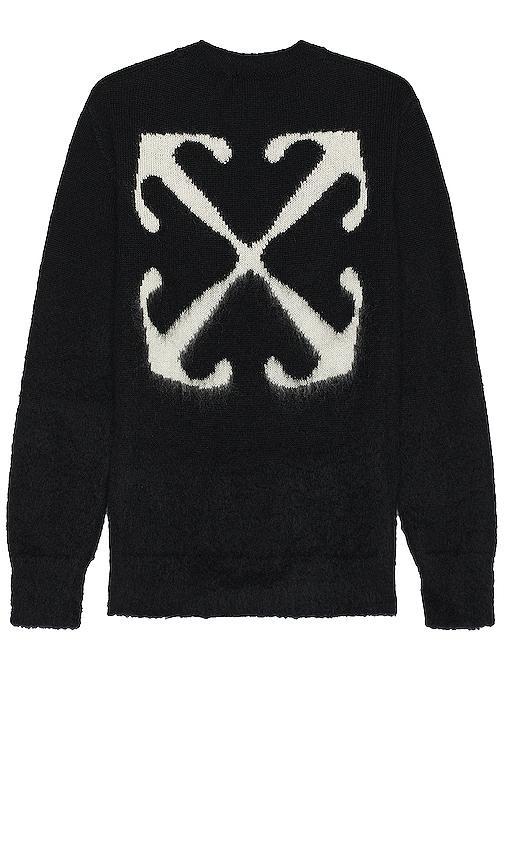 OFF-WHITE Mohair Arrow Knit Crewneck in Black. Size S. Product Image