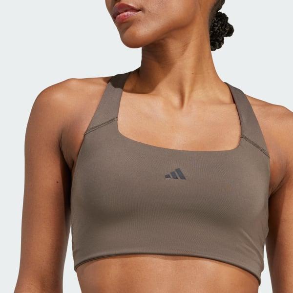 adidas Powerimpact Training Medium-Support Bra Shadow Olive XS C-D Womens Product Image