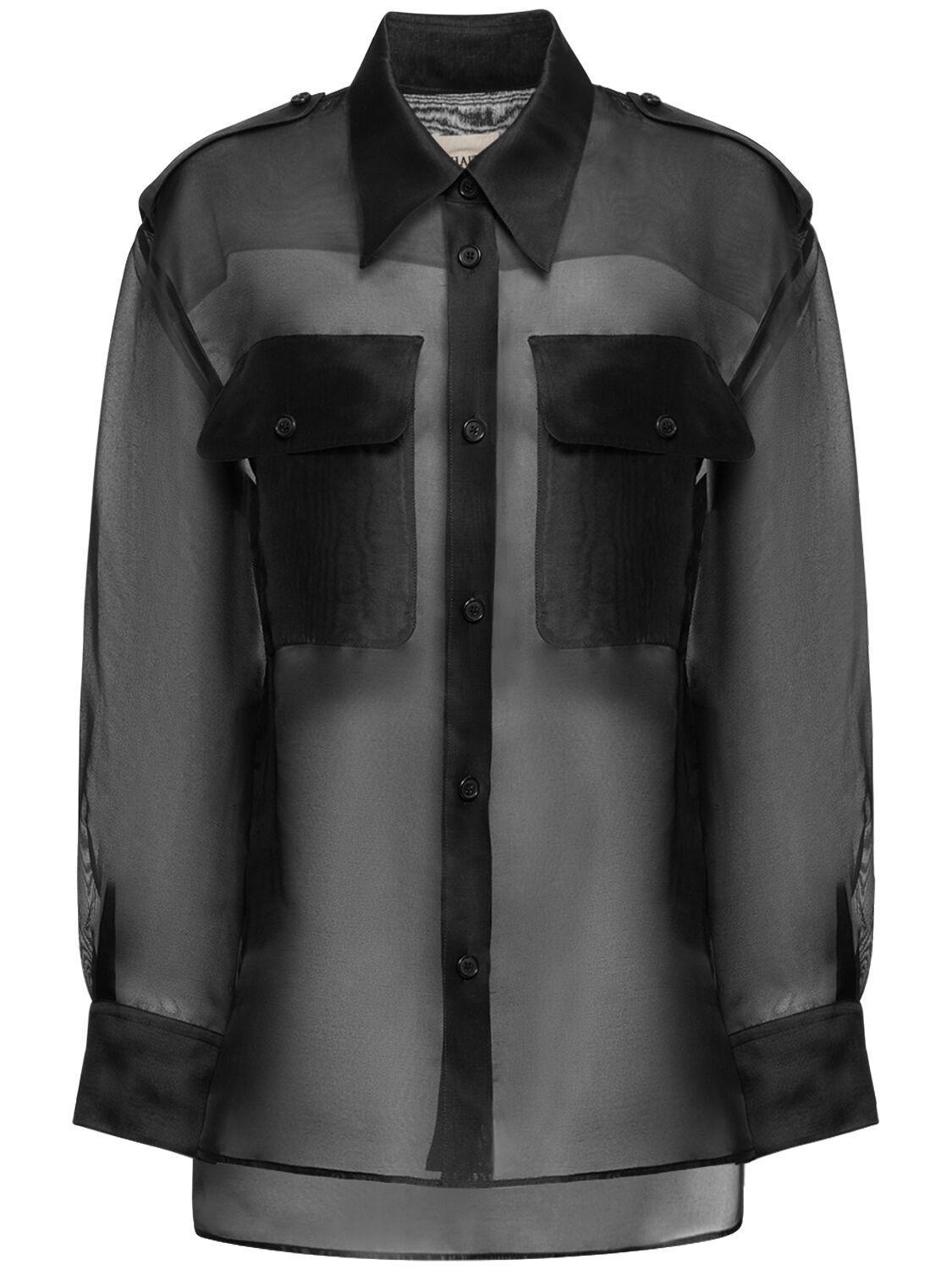 Missa Silk Organza Shirt In Black Product Image