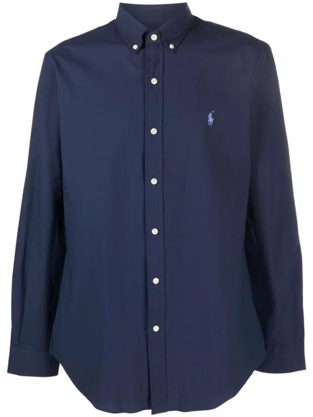 POLO RALPH LAUREN Cotton Embroidered Shirt In Blue Product Image