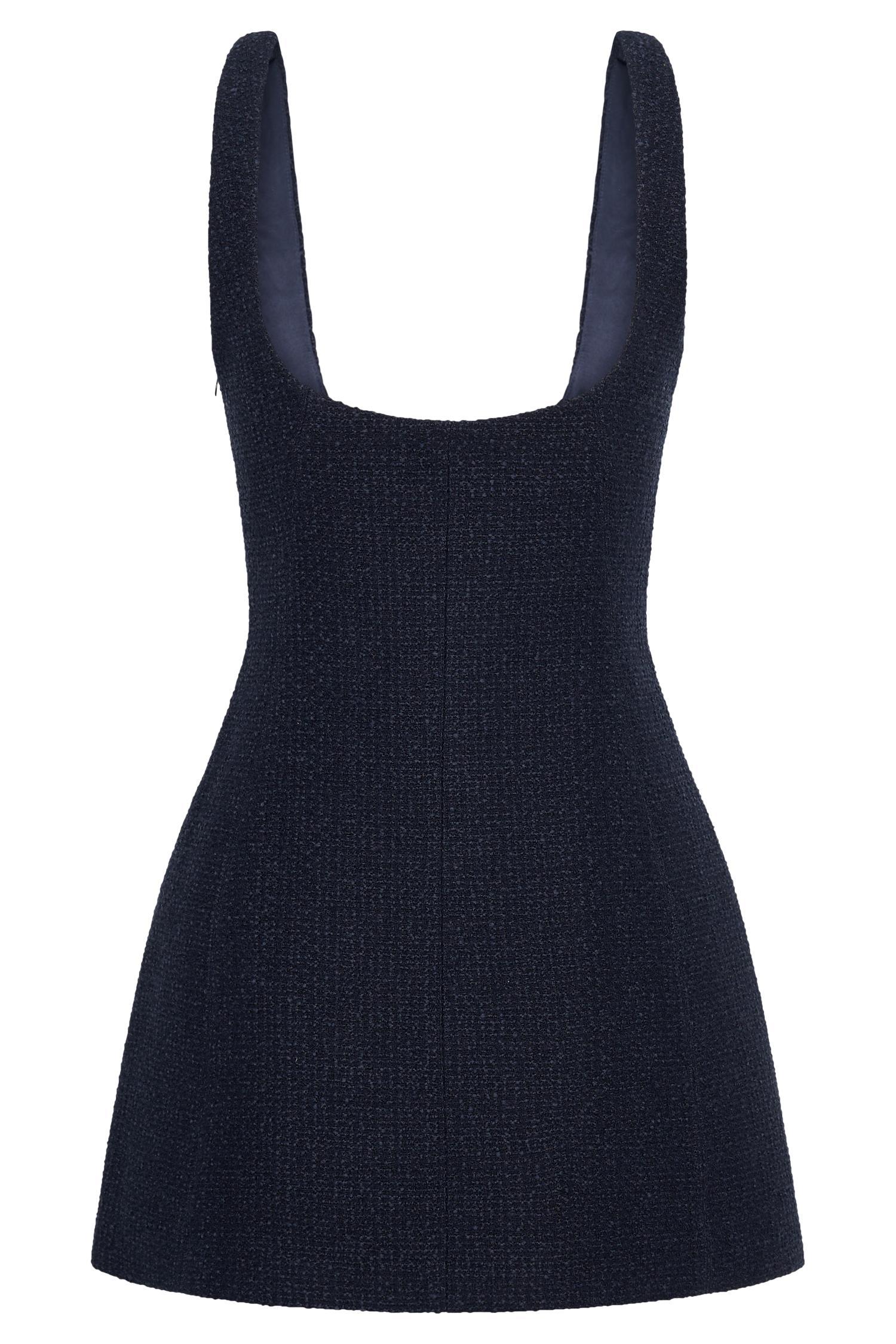 Beth Boucle Mini Dress - Navy Product Image