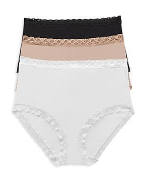 Natori Bliss Lace Trim High Rise Brief, Pack of 3 755058MP - Vino/crushed Velvet Product Image