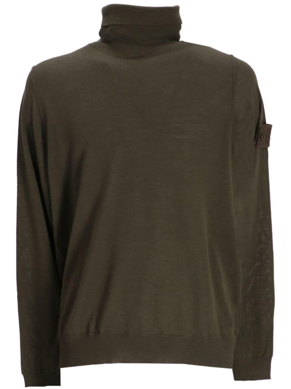 Compass-badge Sweater In Green Product Image