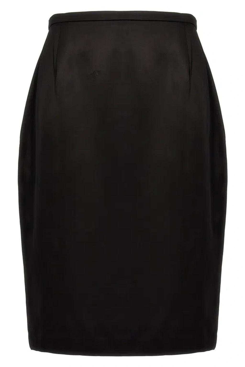 SAINT LAURENT Satin Skirt Skirts In Black Product Image