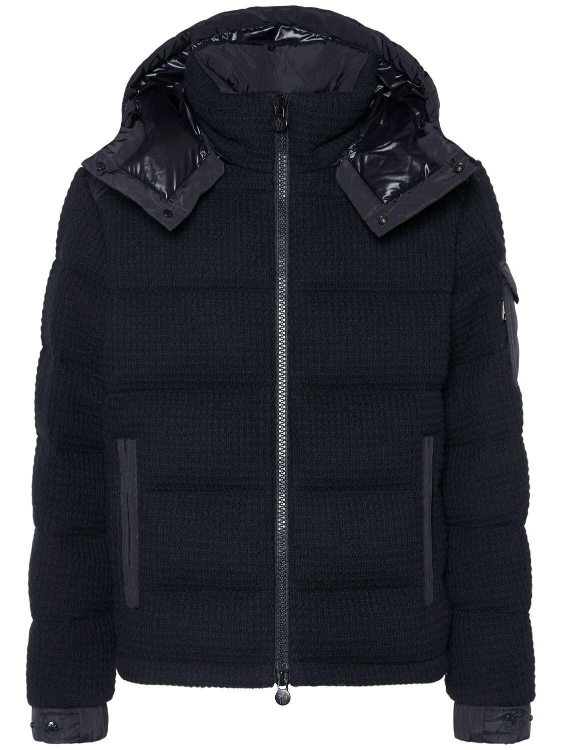 MONCLER Lagdei Wool Blend Down Jacket In Blue Product Image