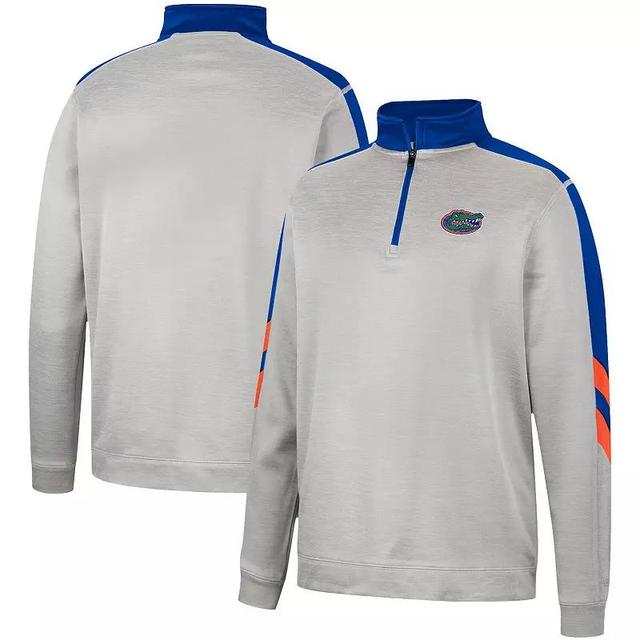 Mens Colosseum Gray/Royal Florida Gators Bushwood Fleece Quarter-Zip Jacket Product Image