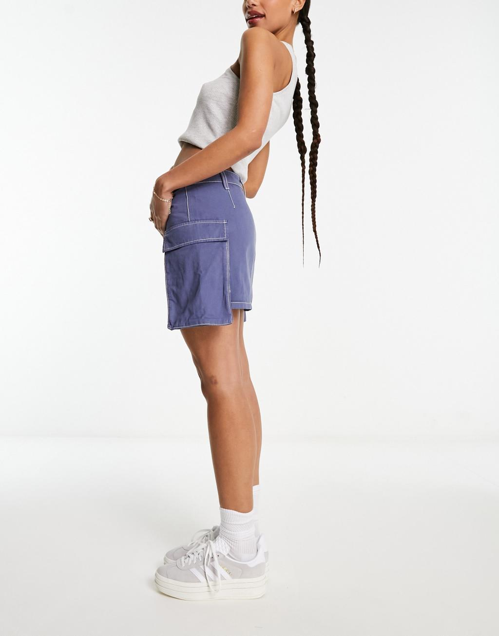 ASOS DESIGN Bellow pocket mini skirt Product Image