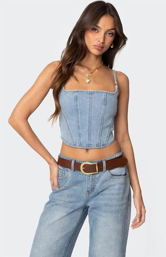 Edikted Womens Tennessee Denim Corset Product Image