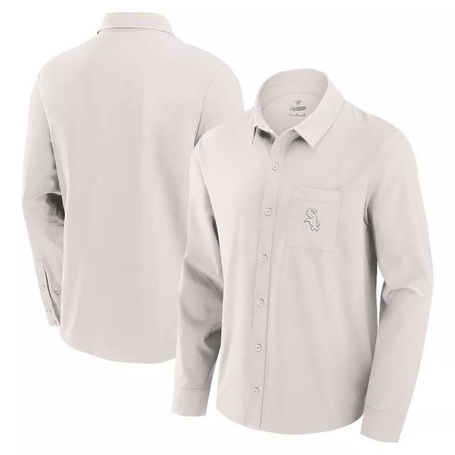 Mens Fanatics Cream Chicago White Sox Front Office Long Sleeve Button-Up Shirt Product Image