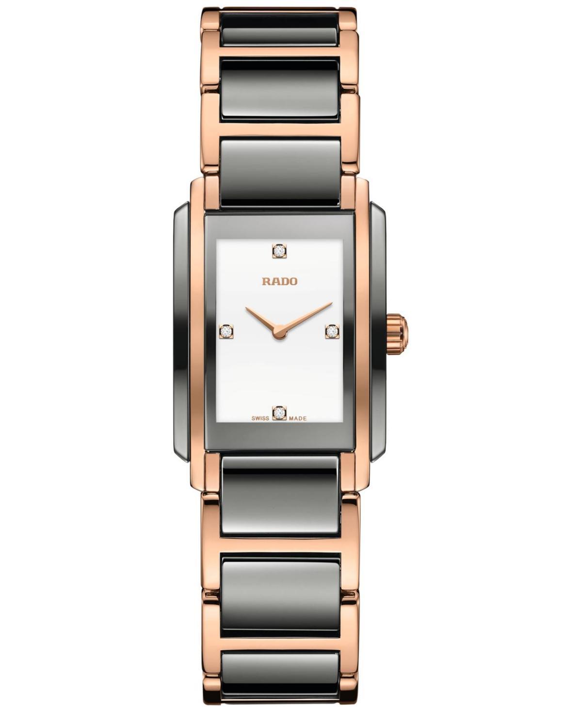 Rado Womens Swiss Automatic Integral Diamond Accent Two-Tone High Tech Ceramic & Stainless Steel Bracelet Watch 38mm Product Image