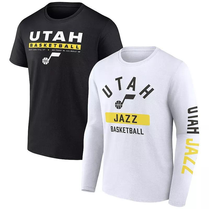 Mens Fanatics Branded Black/White Utah Jazz Two-Pack Just Net Combo Set Product Image