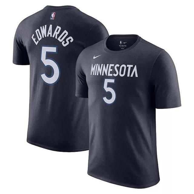 Mens Nike Anthony Edwards Minnesota Timberwolves Icon 2022/23 Name & Number T-Shirt Blue Product Image