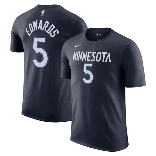 NIKE Men's  Anthony Edwards Navy Minnesota Timberwolves Icon 2022/23 Name And Number T-shirt Product Image