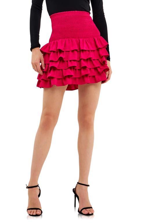 Endless Rose Smocked Tiered Ruffle Miniskirt Product Image