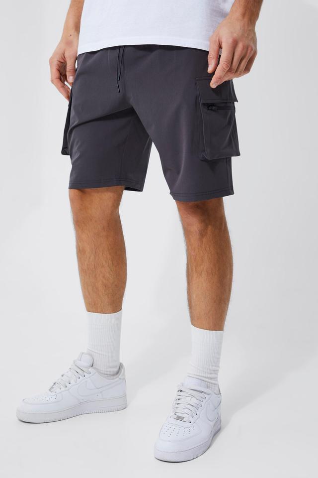 Tall Elastic Waist 4 Way Stretch Cargo Short | boohooMAN USA Product Image