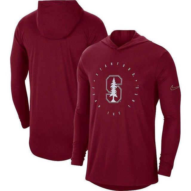 Mens Nike Cardinal Stanford Cardinal Campus Tri-Blend Performance Long Sleeve Hooded T-Shirt Product Image