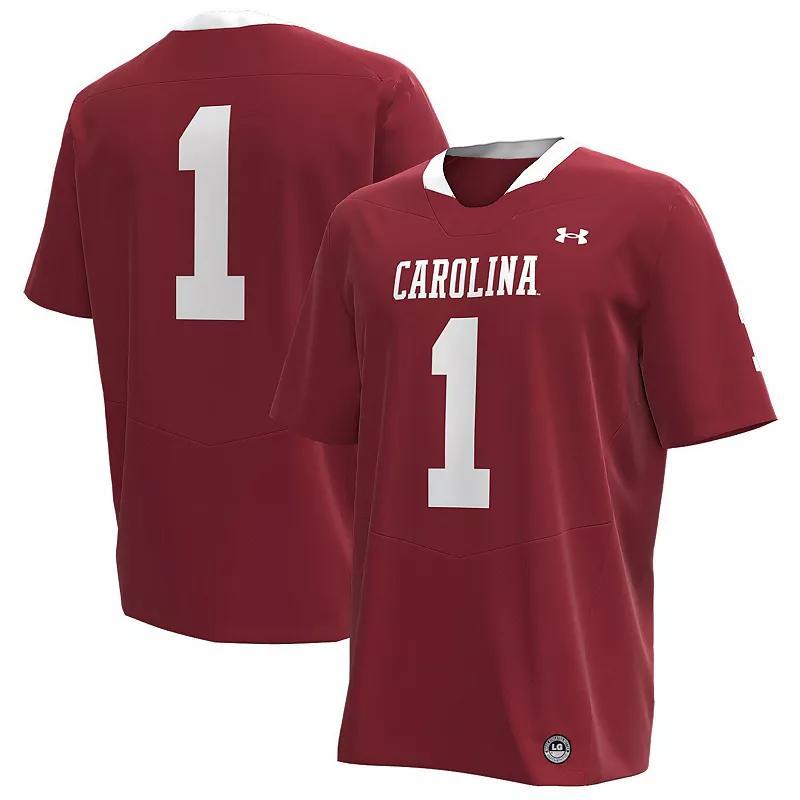 Mens Under Armour #1 Garnet South Carolina Gamecocks Throwback Replica Jersey Product Image