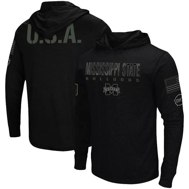 Mens Colosseum Black Mississippi State Bulldogs OHT Military Appreciation Hoodie Long Sleeve T-Shirt Product Image