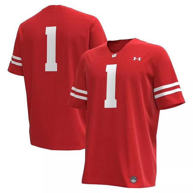 Mens Under Armour #1 Wisconsin Badgers Replica Football Jersey Product Image