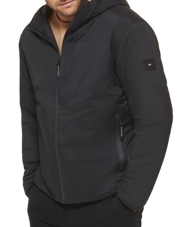 Tommy Hilfiger Mens Insulated Full-Zip Hooded Rain Jacket Product Image