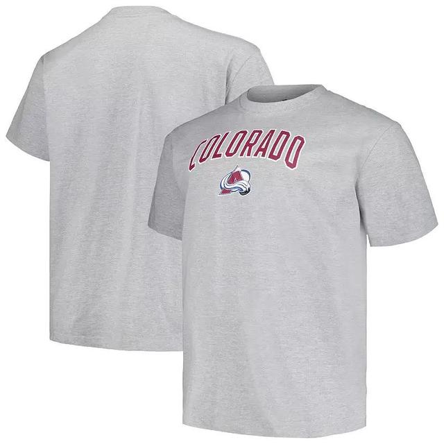 Mens Profile Heather Gray Colorado Avalanche Big & Tall Arch Over Logo T-Shirt Product Image