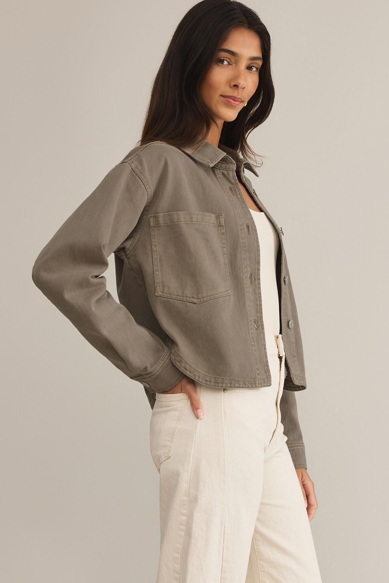 All Day Cropped Denim Jacket Product Image