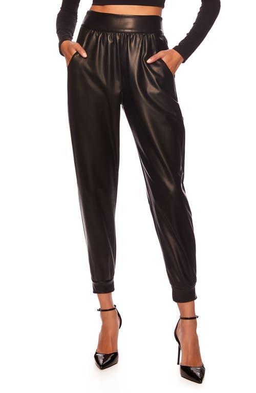 Womens Faux Leather Jogger Pants Product Image