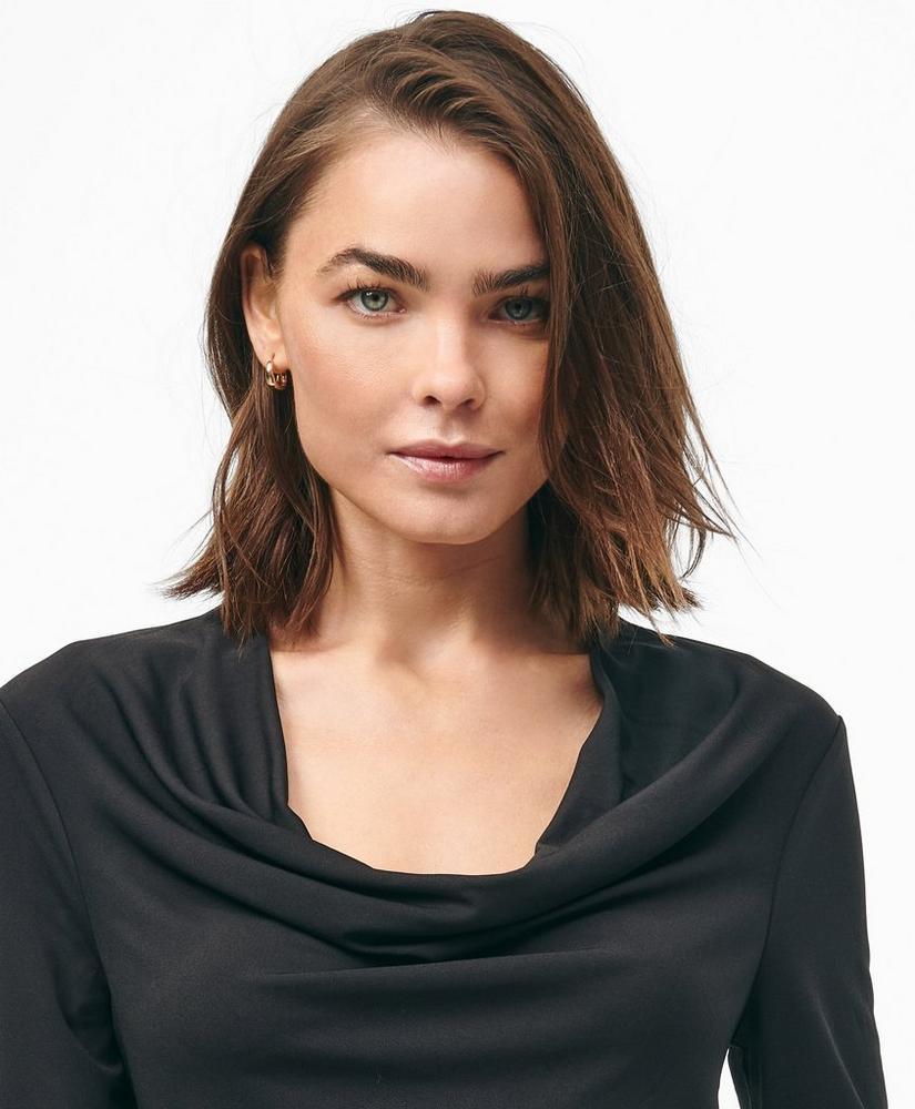 Cowl Neck Long-Sleeve Top in Ponte Knit Product Image