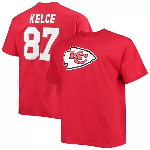 Mens Fanatics Branded Travis Kelce Kansas City Chiefs Big & Tall Player Name & Number T-Shirt Product Image