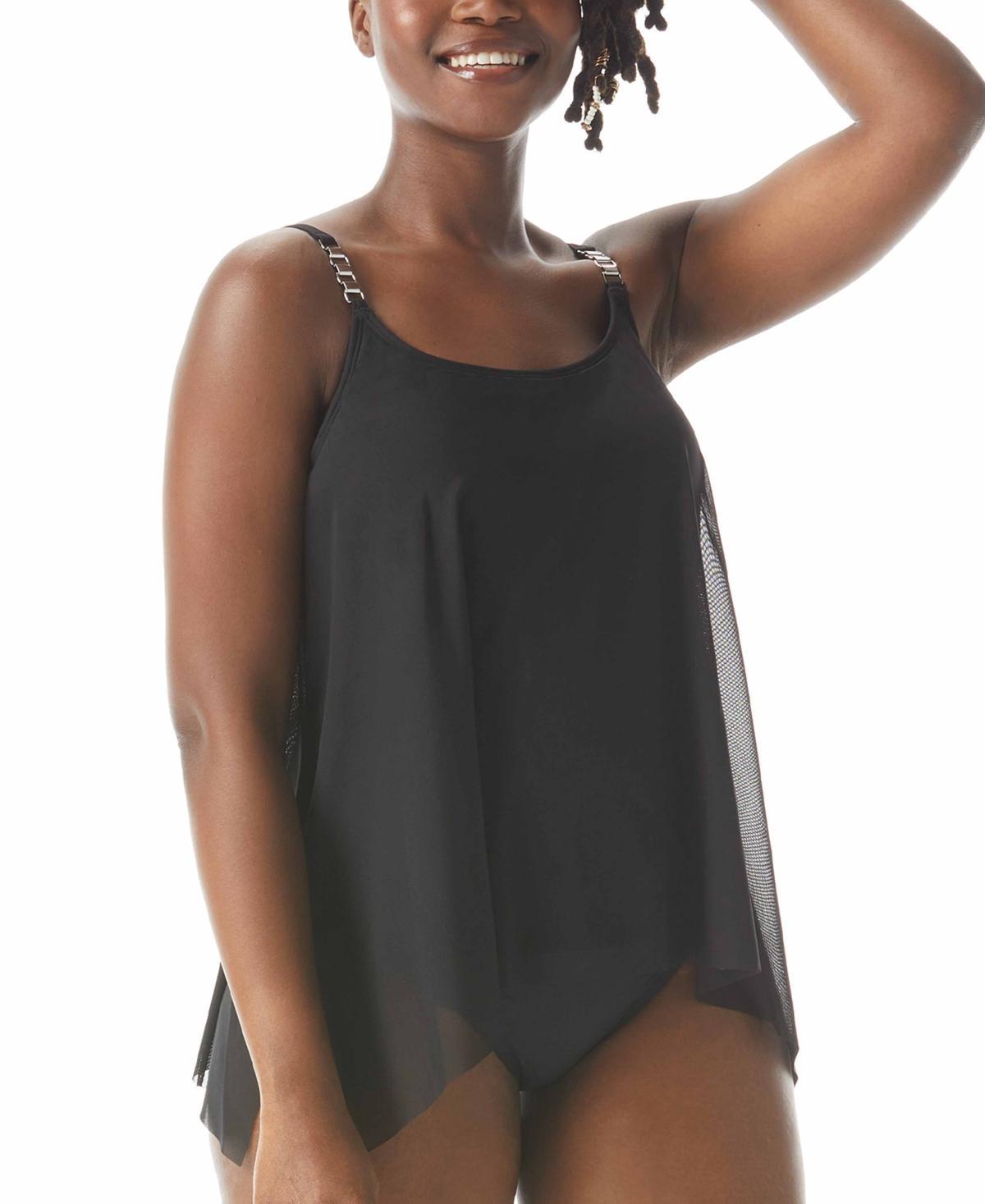 Classic Solids Mesh Layer Underwire Tankini Top Product Image