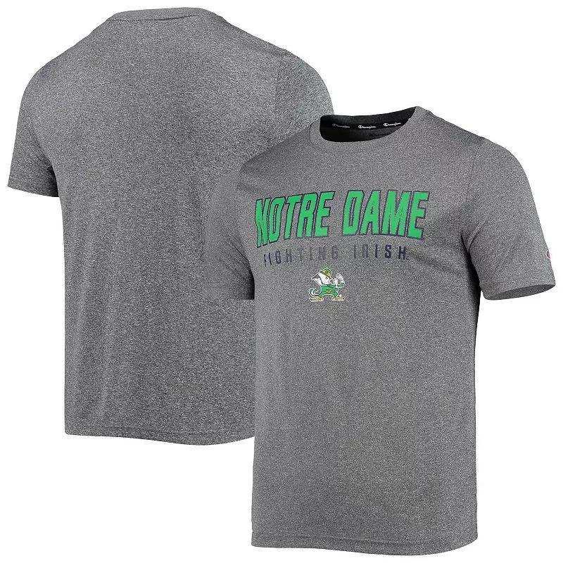 Mens Champion Gray Notre Dame Fighting Irish Stack T-Shirt Product Image