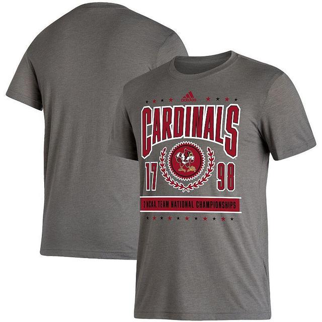 Mens adidas Heathered Charcoal Louisville Cardinals 2 NCAA Team National Championships Reminisce T-Shirt Product Image