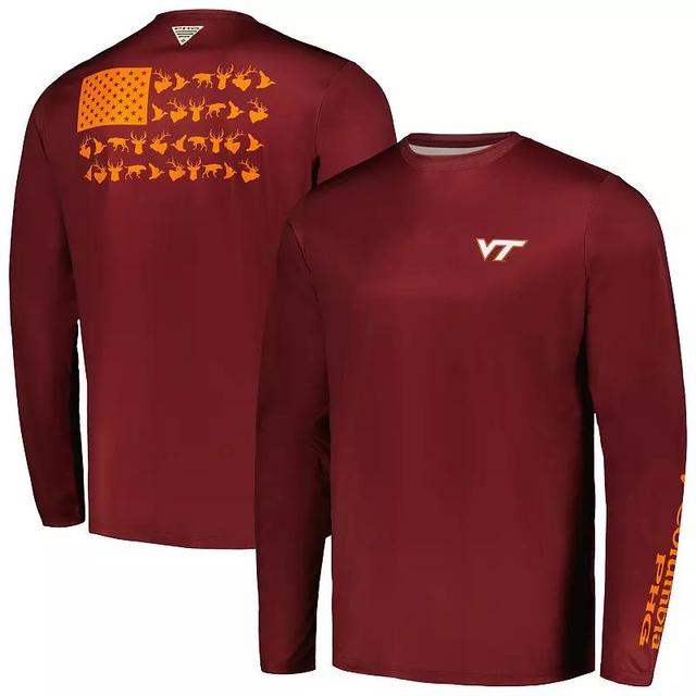 Mens Columbia Maroon Virginia Tech Hokies Terminal Shot Omni-Shade Long Sleeve T-shirt Product Image